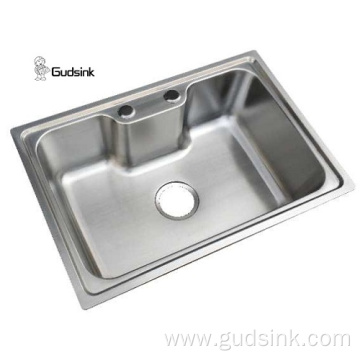 above counter big single bowl stainless steel sink